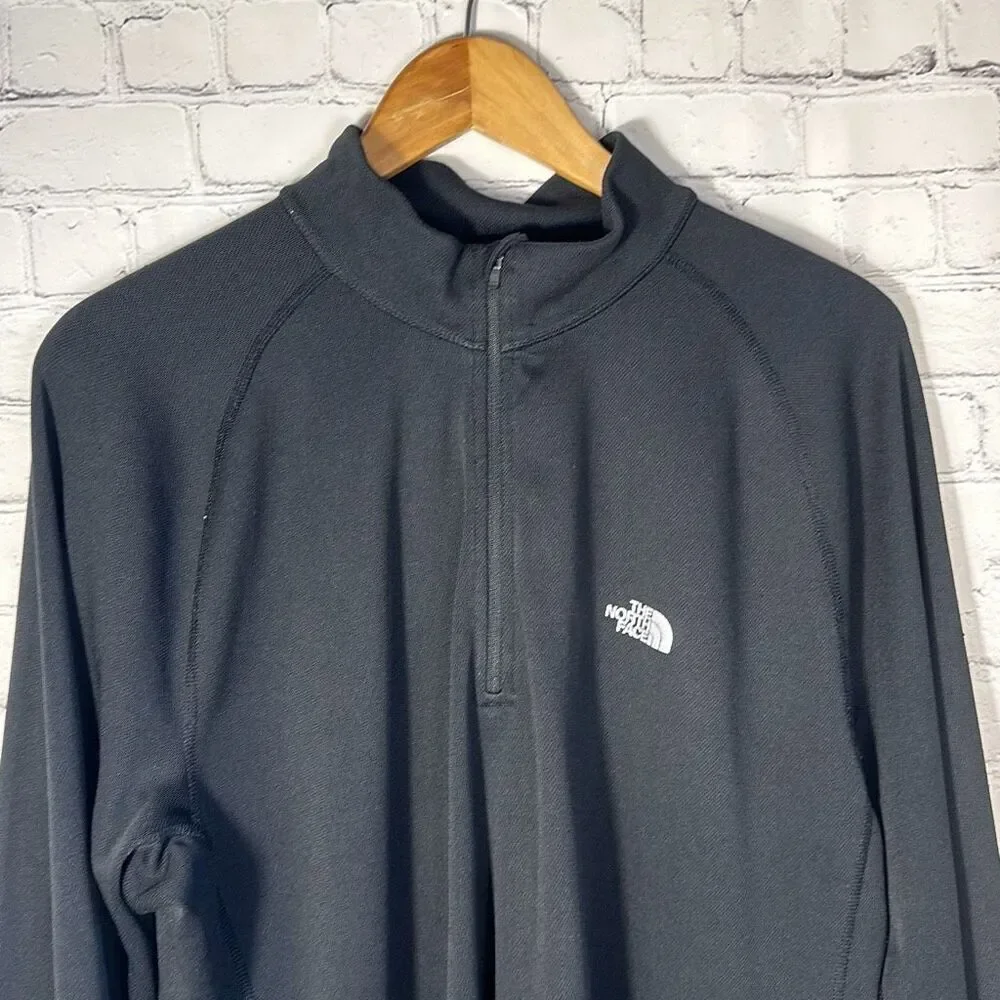 North Face Men’s Black Half Zip Track Jacket size‎ XL Thumbholes SNAGS